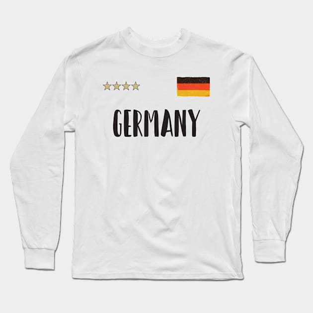 Germany Soccer Football Fan Shirt Flag Long Sleeve T-Shirt by Sal71